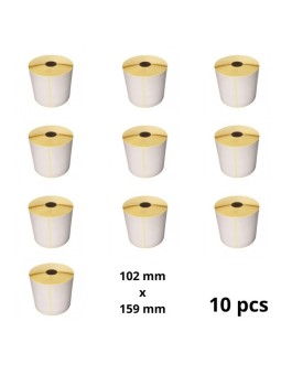 Zebra 3010066-T 102mm x 159mm lämpöpaperitarrat 25 mm ytimellä, valmistaja Dore, 10 kpl