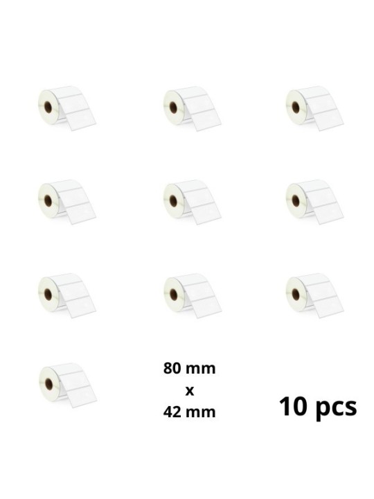 Zebra 80mm x 42mm termopaberist etiketid 25 mm südamikuga, tootja Dore, 10 tk 