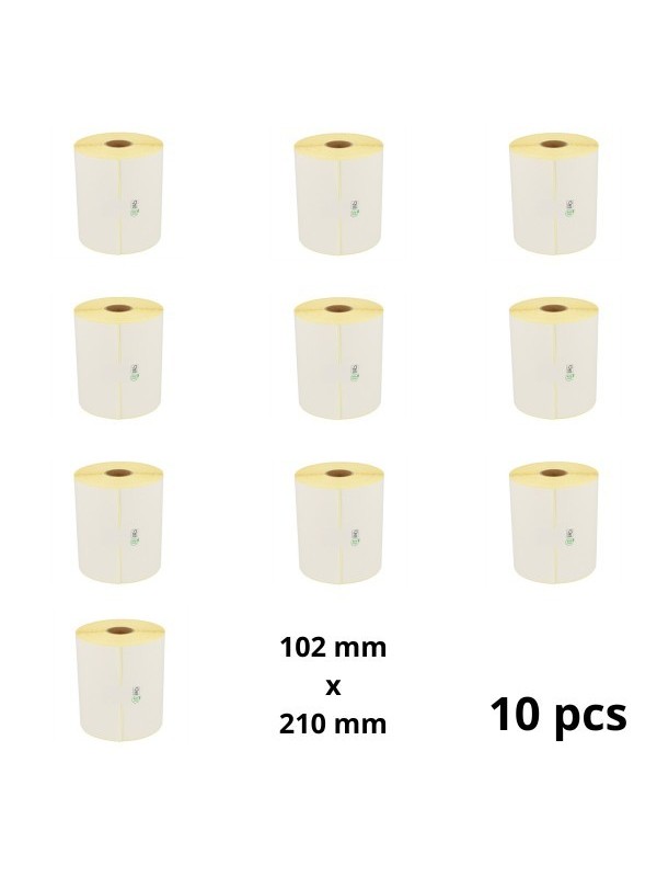 Zebra 800284-605 102mm x 210mm Thermal Paper Labels 25 mm Core Dore Manufacturer, 10 pcs 