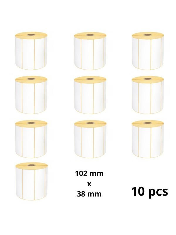 Zebra 800264-155 102mm x 38mm Thermal Paper Labels 25 mm Core Dore Manufacturer, 10 pcs 