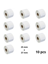 Zebra 3006JK2 25mm x 37mm Thermal Paper Labels 76 mm Core Dore Manufacturer, 10 pcs