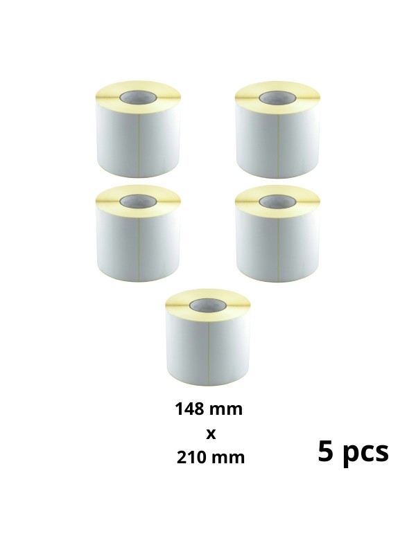 Zebra 148mm x 210mm Thermal Paper Labels 76 mm Core Dore Manufacturer, 5 pcs