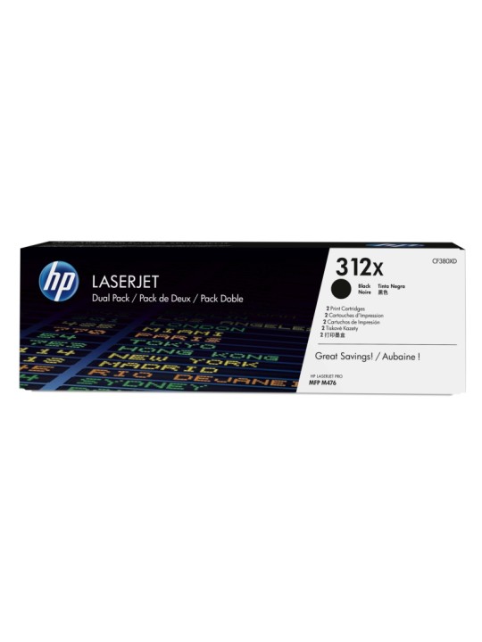 HP 312X (CF380XD) kasetė lazeriniams spausdintuvams, 2 vnt, Juoda (8800 psl.)