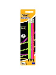 Bic Pieštukai su trintuku Evolution Fluo HB, 4 vnt. rinkinys, įvairių korpuso spalvų 449046