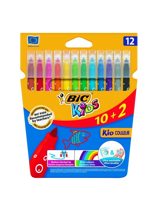 Bic Spalvoti flomasteriai Kids Couleur 12 spalvų rinkinys 103226