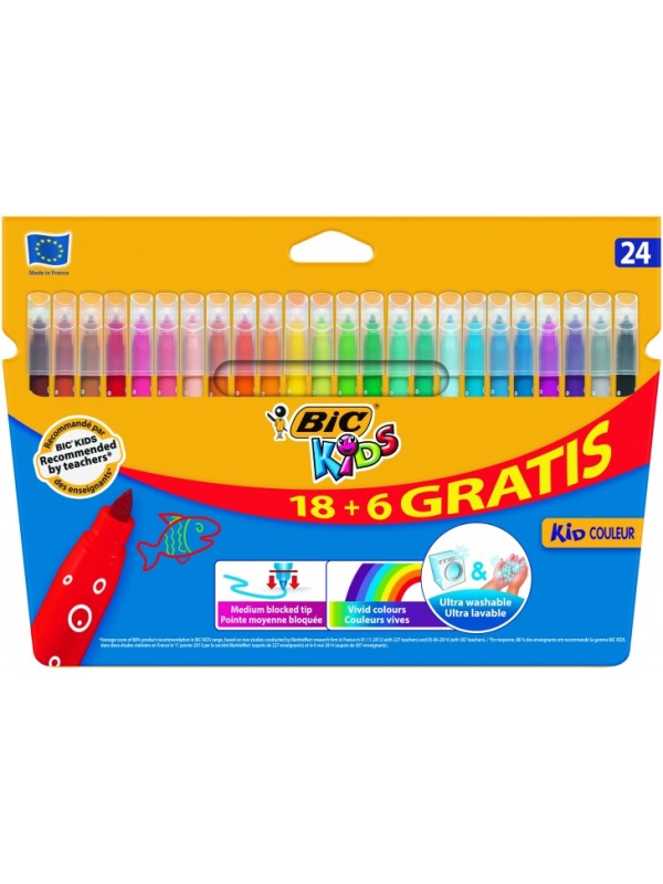 Bic Spalvoti Flomasteriai Kids Couleur 24 spalvų rinkinys 093350