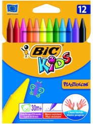 Bic Vaškinės spalvotos kreidelės PlastiDecor 12 spalvų rinkinys 945764