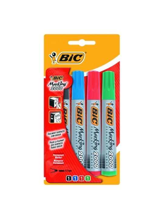 Bic Permanentinių žymeklių rinkinys Eco 2000 4 spalvų rinkinys, 2-5 mm 020040