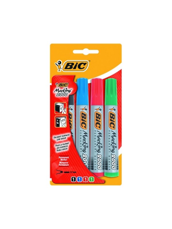 Bic Permanentinių žymeklių rinkinys Eco 2000 4 spalvų rinkinys, 2-5 mm 020040