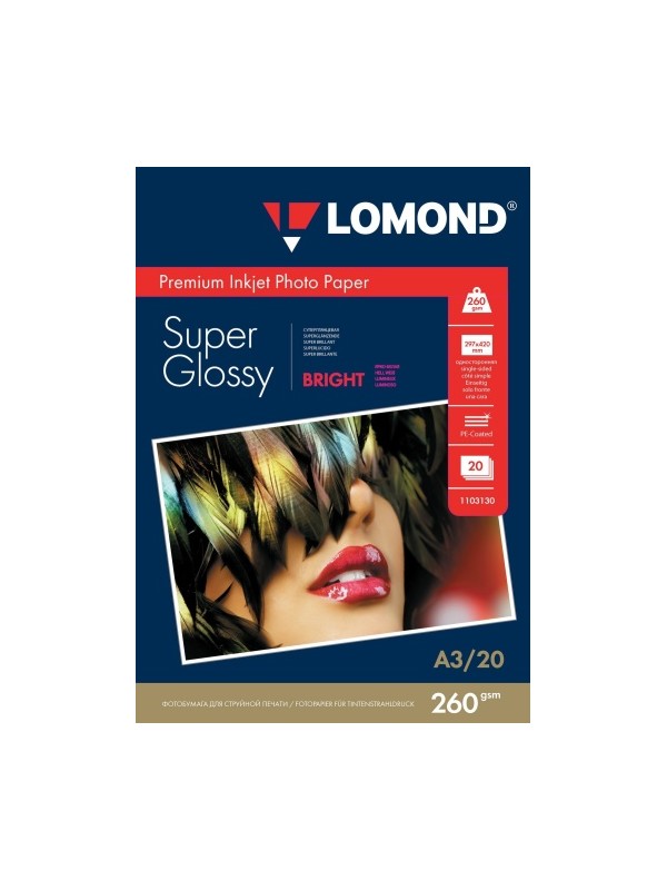 Fotopopierius Lomond Premium Photo Paper Super Blizgus 260 g/m2 A3, 20 lapų, Bright