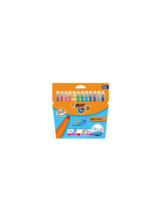 BIC Flomasteriai KID Couleur XL, 12 spalvų rinkinys