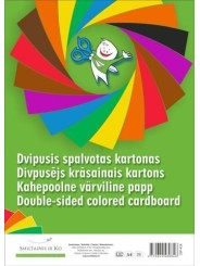 Kartonas SMLT, A4, 190 g, spalvotas, dvipusis, (16)  0708-100