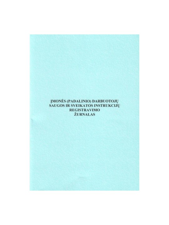 Darbuotojų saugos ir sveikatos instrukcijų registracijos žurnalas, A4 (24)  0720-033