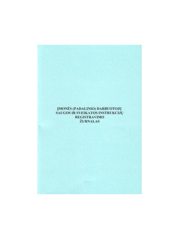 Darbuotojų saugos ir sveikatos instrukcijų registracijos žurnalas, A4 (24)  0720-033