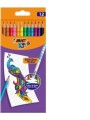 BIC Spalvoti pieštukai su trintuku Kids Evolution Illusion 12 spalvų rinkinys