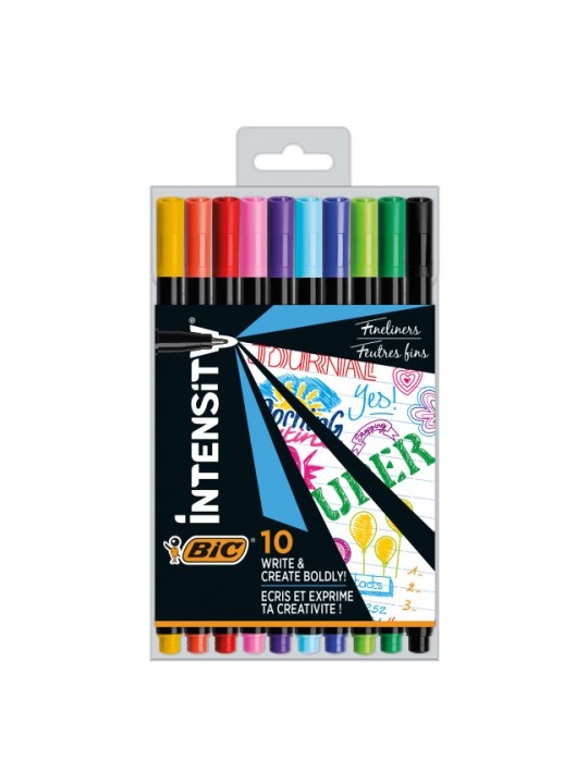 Bic Rašiklių rinkinys FineLiners Intensity Fine 0.4 mm, 10 spalvų rinkinys CEL1011727