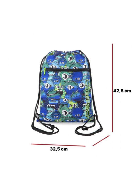 Maišelis sportinei aprangai CoolPack Vert Wiggly Eyes Blue