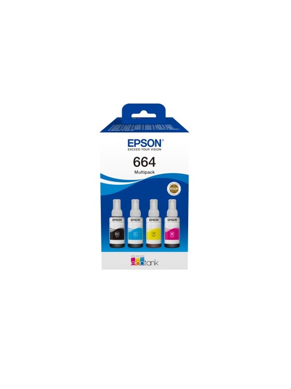 Epson 664 EcoTank (C13T66464A) kasetė rašaliniams spausdintuvams, CMYK, Komplektas 4 spalvų