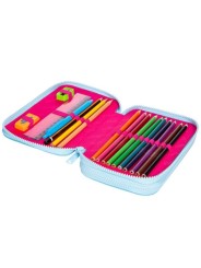 Forminis dviejų skyrių penalas su priedais CoolPack Jumper 2 Pink Scribble