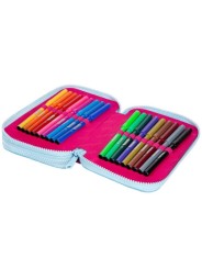 Forminis dviejų skyrių penalas su priedais CoolPack Jumper 2 Pink Scribble