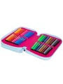 Forminis dviejų skyrių penalas su priedais CoolPack Jumper 2 Pink Scribble