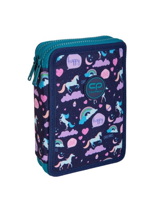 Forminis dviejų skyrių penalas su priedais CoolPack Jumper XL Happy Unicorn