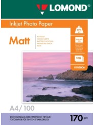 Fotopopierius Lomond Photo Inkjet Paper Matinis 170 g/m2 A4, 100 lapų, dvipusis