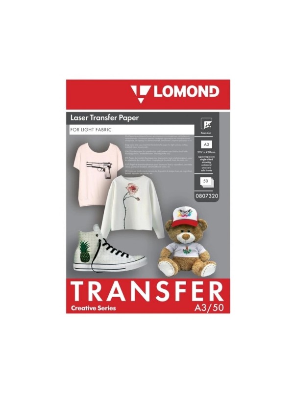 Termopernešimo popierius Lomond Thermotransfer Laser Paper A3, 50 lapų, šviesiems audiniams