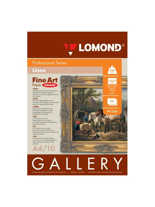 Fotopopierius Lomond Fine Art Paper Gallery Linen 230g/m2 A4, 10 lapų, Coarse Natural White