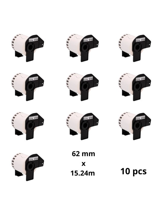 Brother DK-22212 DK22212 62mm x 15240mm Thermal Paper Labels Dore manufacturer, 10 pcs