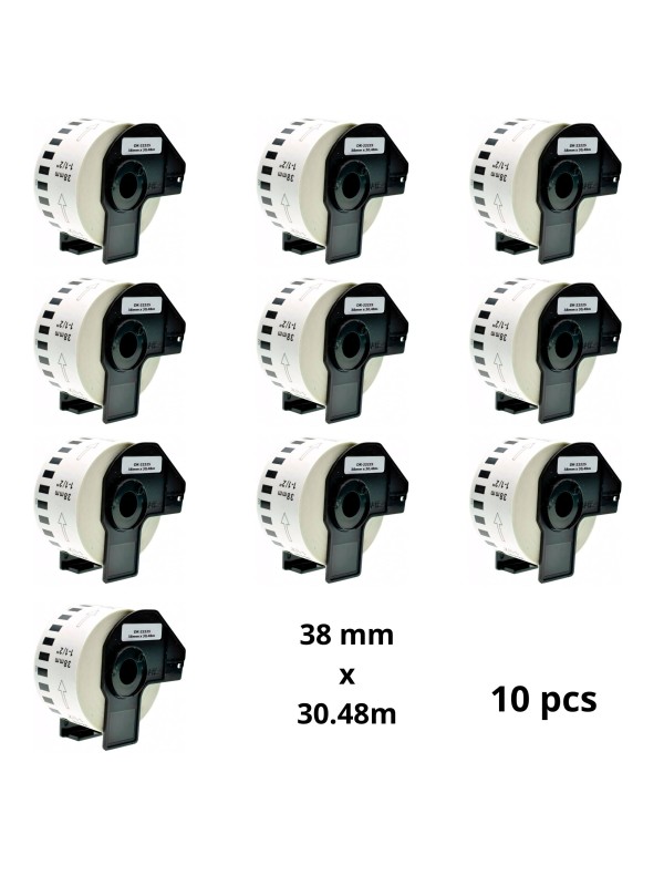 Brother DK-22225 DK22225 38mm x 30480mm Thermal Paper Labels Dore manufacturer, 10 pcs