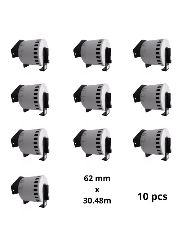 Brother DK-44205 DK44205 62mm x 30480mm Thermal Paper Labels Dore manufacturer, 10 pcs