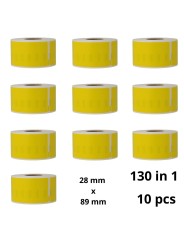 Dymo 99010 S0722370 Yellow label roll Dore compatible set 10 pcs