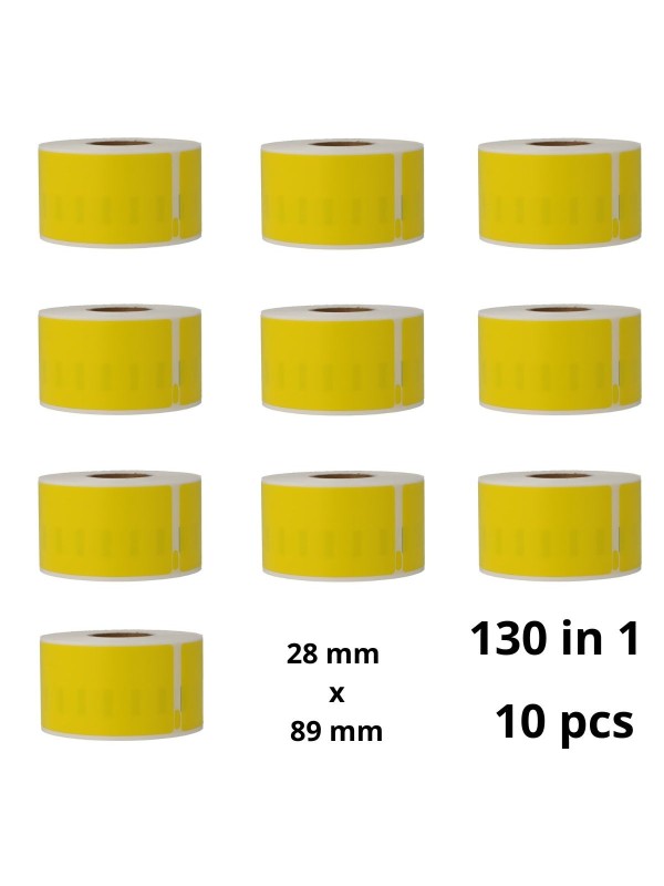 Dymo 99010 S0722370 Yellow label roll Dore compatible set 10 pcs