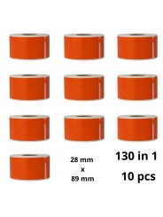 Dymo 99010 S0722370 Orange label roll Dore compatible set 10 pcs