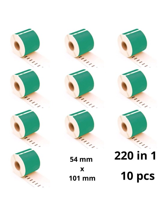 Dymo 99014 S0722430 Green etiketi rull Dore analoog komplekt 10 tükki