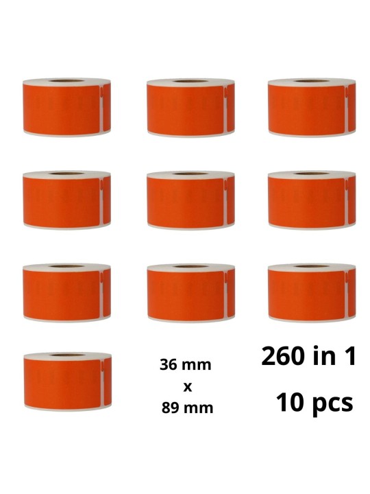 Dymo 99012 Orange S0722400 etiķetes rullis Dore saderīga komplekts 10 gab.