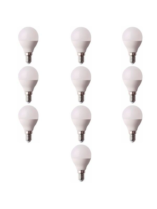 LED bulb E14 G45 5W 3000K, 10 psc