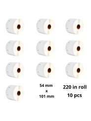 Dymo 99014 S0722430 label roll Dore compatible set 10 pcs removable