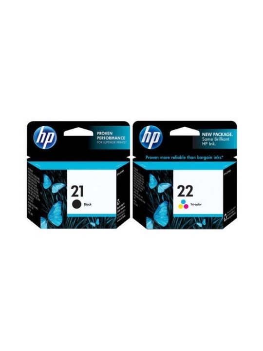 HP 21 C9351AE + HP 22 C9352AE BK/CMY tintes kasetņu komplekts 2 gab