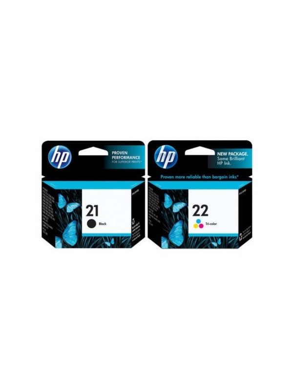 HP 21 C9351AE + HP 22 C9352AE BK/CMY tintes kasetņu komplekts 2 gab
