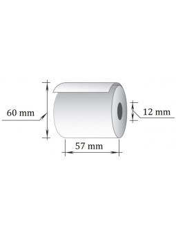 Rulla kassakoneelle 57mm x 60mm x 12mm 44 metriä
