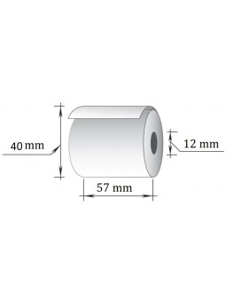 Rulla kassakoneelle 57mm x 40mm x 12mm 20 metriä