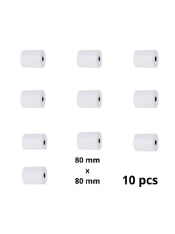 Рулон для кассового аппарата 80мм x 80мм x 12мм 75 метров, комплект 10 шт
