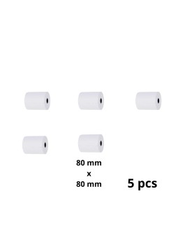 Рулон для кассового аппарата 80мм x 80мм x 12мм 75 метров, комплект 5 шт