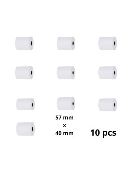 Рулон для кассового аппарата 57мм x 40мм x 12мм 20 метров, 10 шт