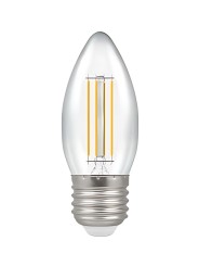 LED kvēldiega spuldze E27 C35 4W 3000K