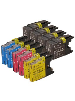 Brother LC1280BK*4+LC1280C/M/Y *2 tintes kasetne Dore saderīga komplekts 10 gab