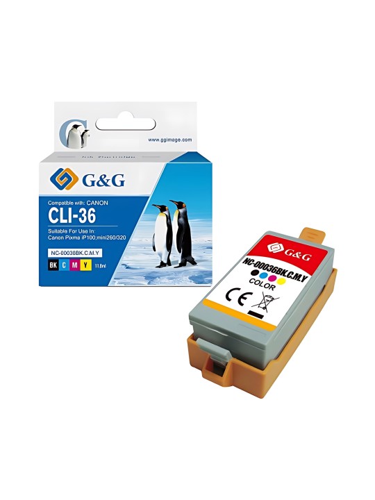 G&G tindikassett Canon CLI-36C CLI-36 C Pixma IP100 Pixma mimi 260 320