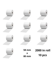 Thermal  Labels 58mm x 80mm, core 40 mm, 2000 pcs roll set 10 pcs